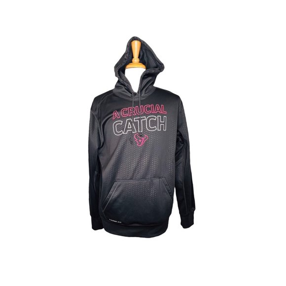 NFL Team Apparel Houston Texans The Crucial Catch Nike Hoodie Breast Cancer XL - Picture 7 of 9